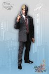 Under special arrangement with Hong Kong toymaker Hot Toys, DC Direct is proud to offer this 1:6 scale figure of Two-Face, just as he appears in the smash hit The Dark Knight!

The Two-Face/Harvey Dent figure stands approximately 12 inches tall and features more than 32 points of articulation.

Dressed in the movie-accurate costume of suit, shirt, tie, pants and shoes, the figure also features an alternate head with Aaron Eckhart as Two-Face/Harvey Dent, an interchangeable suit jacket, one set of interchangeable hands, a pistol and a display stand with a nameplate.
