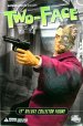 His every action decided by the flip of a coin, Two-Face is one of Batman's most unpredictable and popular foes. As the newest edition to DC Direct's realistically proportioned 1:6 scale figures, the former D.A. and criminal mastermind comes alive! This deluxe collector figure includes a set of interchangeable hands, a signature metal coin, and a display stand. Packaged in a deluxe 4-color window box with a fifth panel.