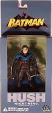 Dick Grayson was the first Robin, learning his craft at Batman's side. Soon he graduated to the next level, becoming Nightwing, defender of Bl�dhaven! The BATMAN HUSH: NIGHTWING ACTION FIGURE measures approximately 6 1/2 tall, features multiple points of articulation and comes with fighting sticks. This figure also includes a Batman logo base and comes packaged in a 4-color window box. 
