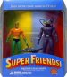 The Super Friends! action continues with the Super Friends! Aquaman and Black Manta Deluxe Action Figure Set! Aquaman stands approximately 6.25 tall and Black Manta stands approximately 7 tall. Both figures feature nine points of articulation and include Super Friends! logo bases measuring approximately 4