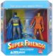 Continuing the line of Super Friends! Deluxe Action Figure Sets! Gotham City's Caped Crusader may not know the meaning of fear...but is even Batman immune to the Scarecrow's fear-inducing toxin? Batman and Scarecrow both measure approximately 6 3/4 tall, feature multiple points of articulation and include a Super Friends logo base. Scarecrow features a Belt Magnet Ray and the set also includes a miniature Batplane measuring approximately 3 1/2 long. Packaged in a 4-color window box. Collect all six Super Friends! Deluxe Action Figure Sets!