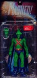 One of the few survivors of the Martian race and an invaluable resource to the JLA, Martian Manhunter transforms to uncover his Martian appearance as J'onn J'onzz . This figure features multiple points of articulation, an alternate head and a display base. Packaged in a 4-color blister.